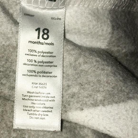 White & Gray Checked Fleece Pullover 18M | 39E - Picture 4 of 5